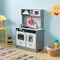 Gardenised Wooden Play Kitchen Toy, Light on Microwave, Cabinet, Sound Electronic Stove, Ages 3+ QI004208 - alternate 9